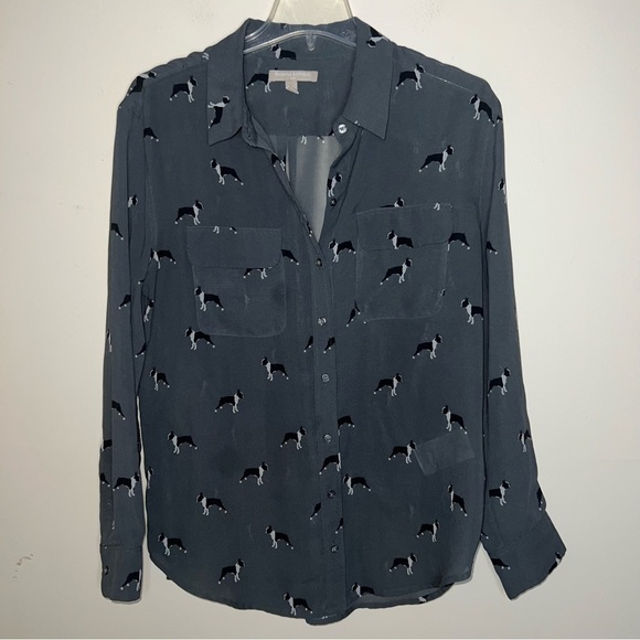 Banana Republic Women’s Frenchie Long sleeve Button Down Gray Top Blouse Medium - Picture 4 of 8